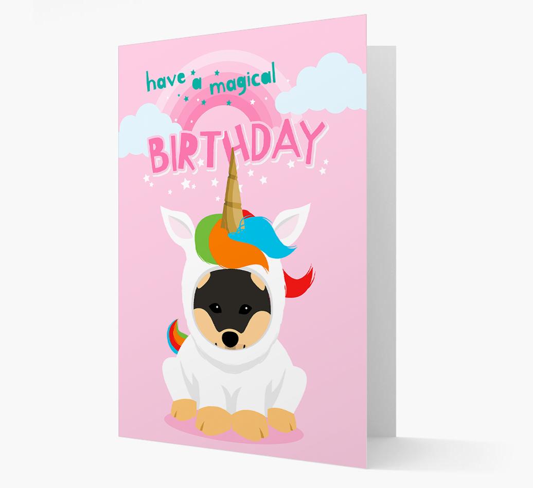 Magical Birthday Unicorn: Personalized {breedFullName} Icon Card