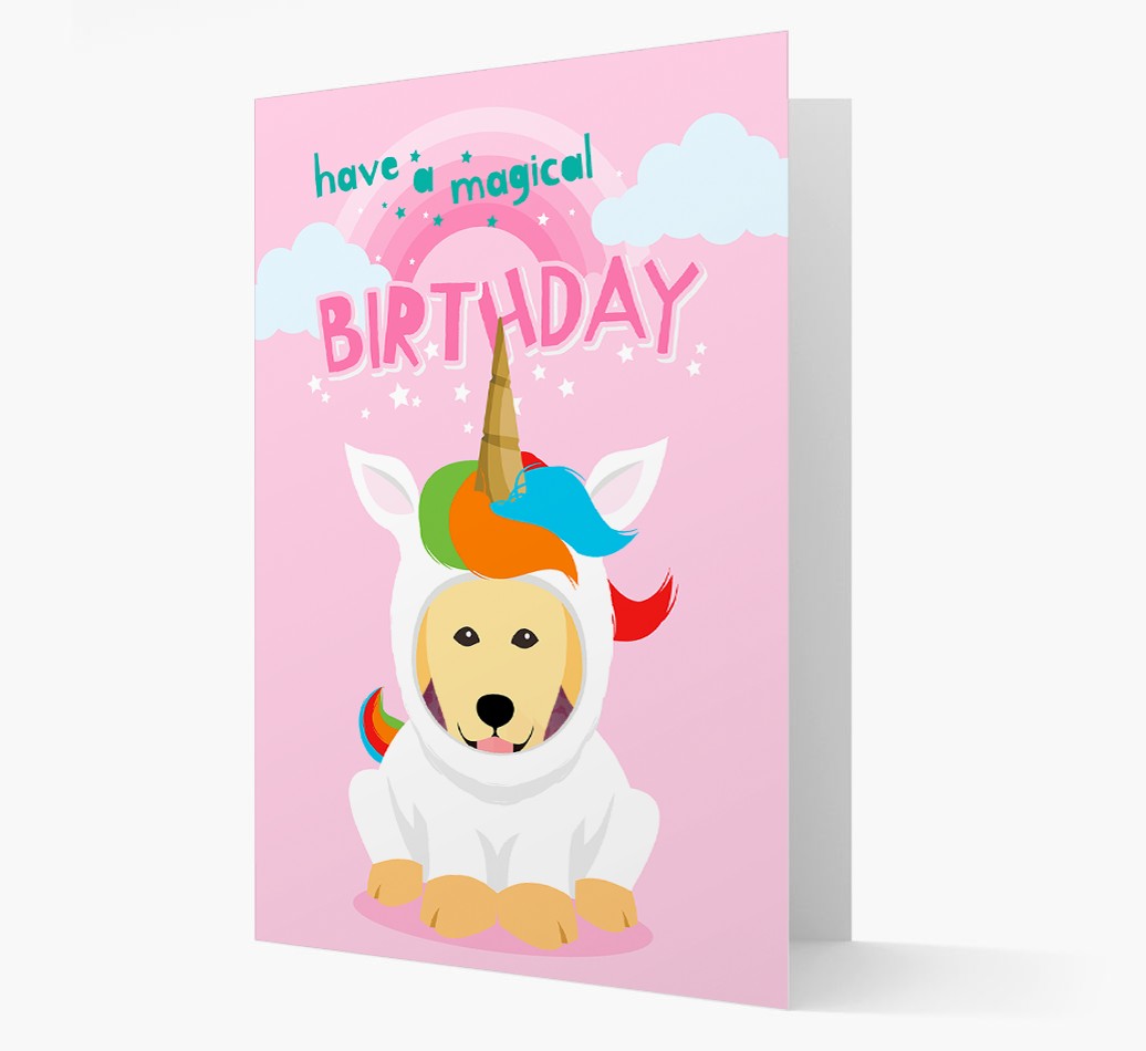 Magical Birthday Unicorn: Personalized {breedFullName} Icon Card