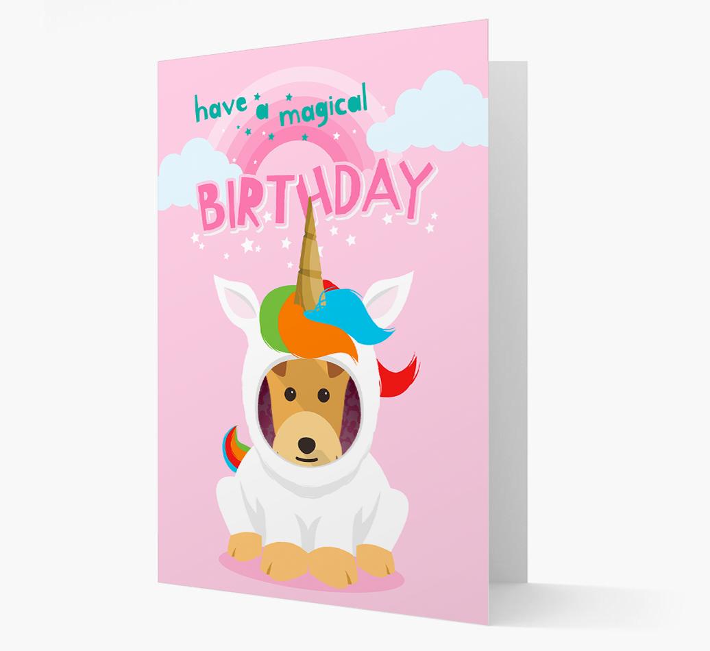 Magical Birthday Unicorn: Personalized {breedFullName} Icon Card