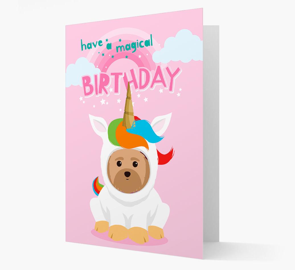 Magical Birthday Unicorn: Personalized {breedFullName} Icon Card