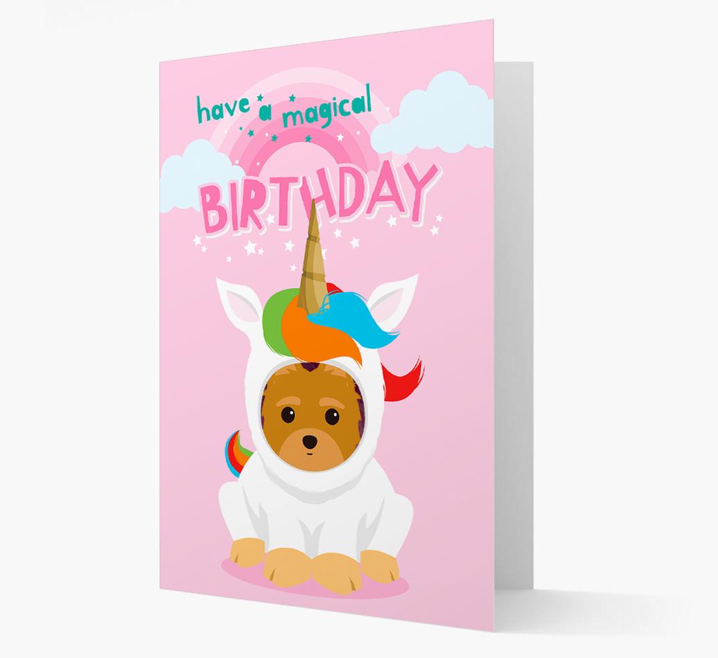 Magical Birthday Unicorn: Personalized {breedFullName} Icon Card