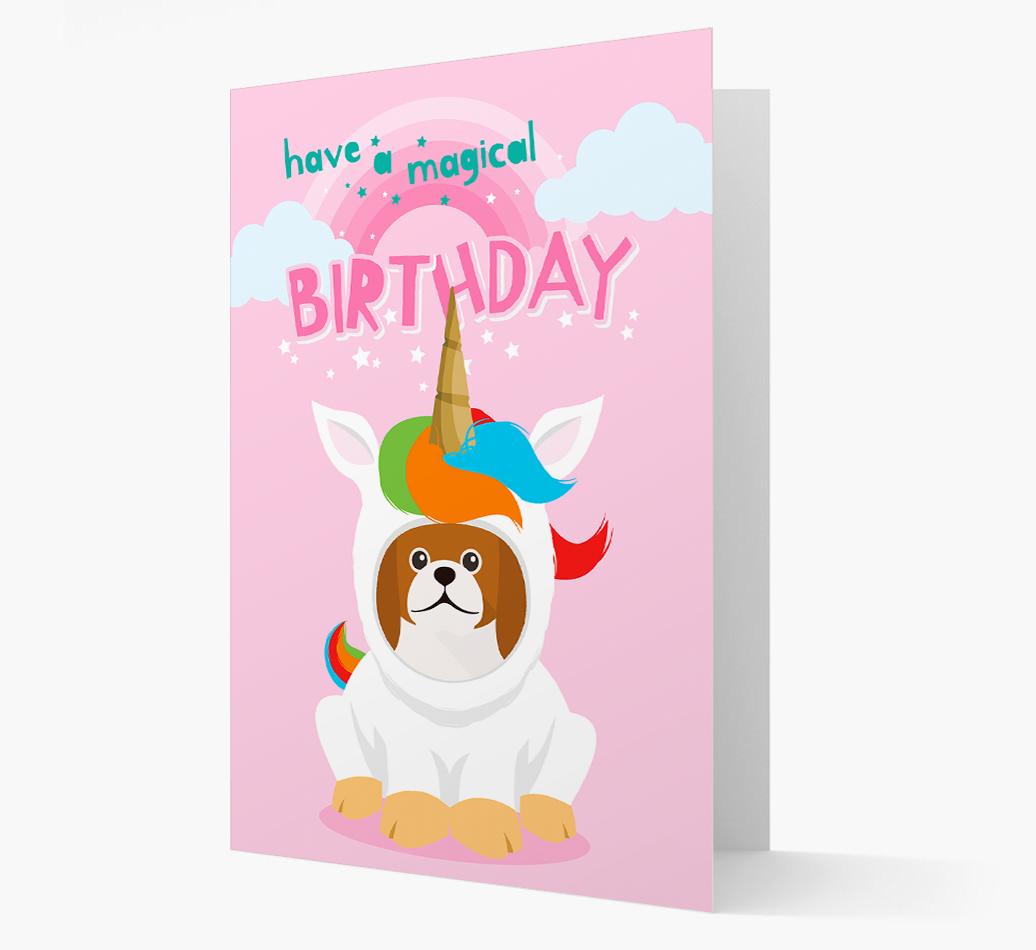 Magical Birthday Unicorn: Personalized {breedFullName} Icon Card
