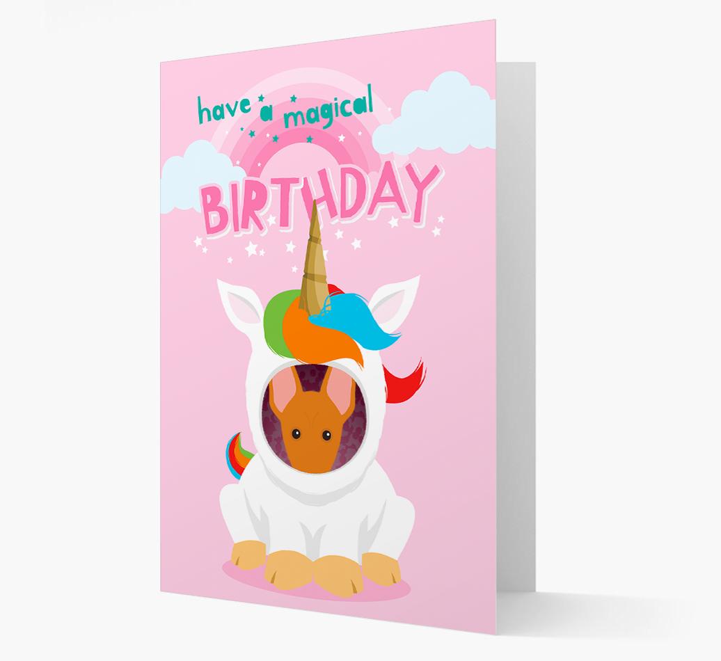 Magical Birthday Unicorn: Personalized {breedFullName} Icon Card