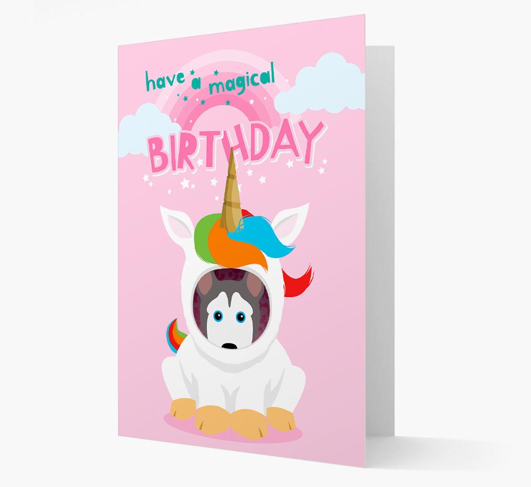 Magical Birthday Unicorn: Personalized {breedFullName} Icon Card