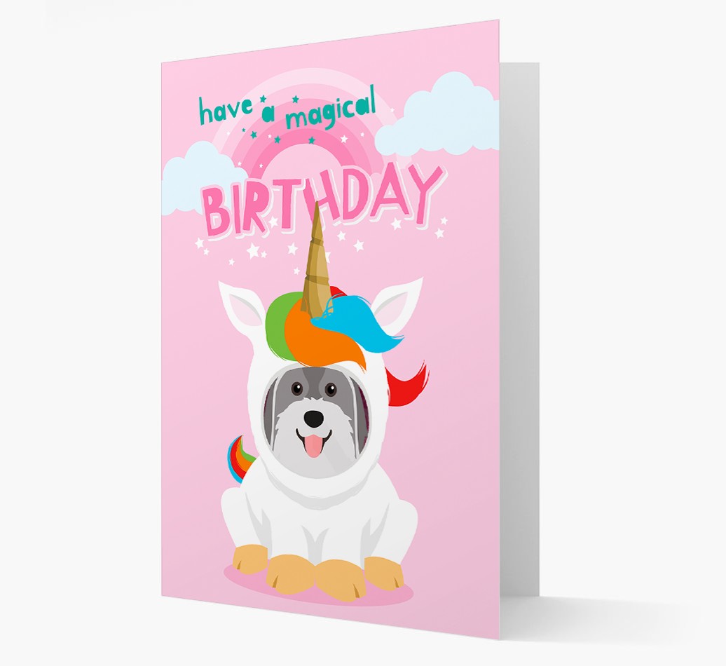 Magical Birthday Unicorn: Personalized {breedFullName} Icon Card