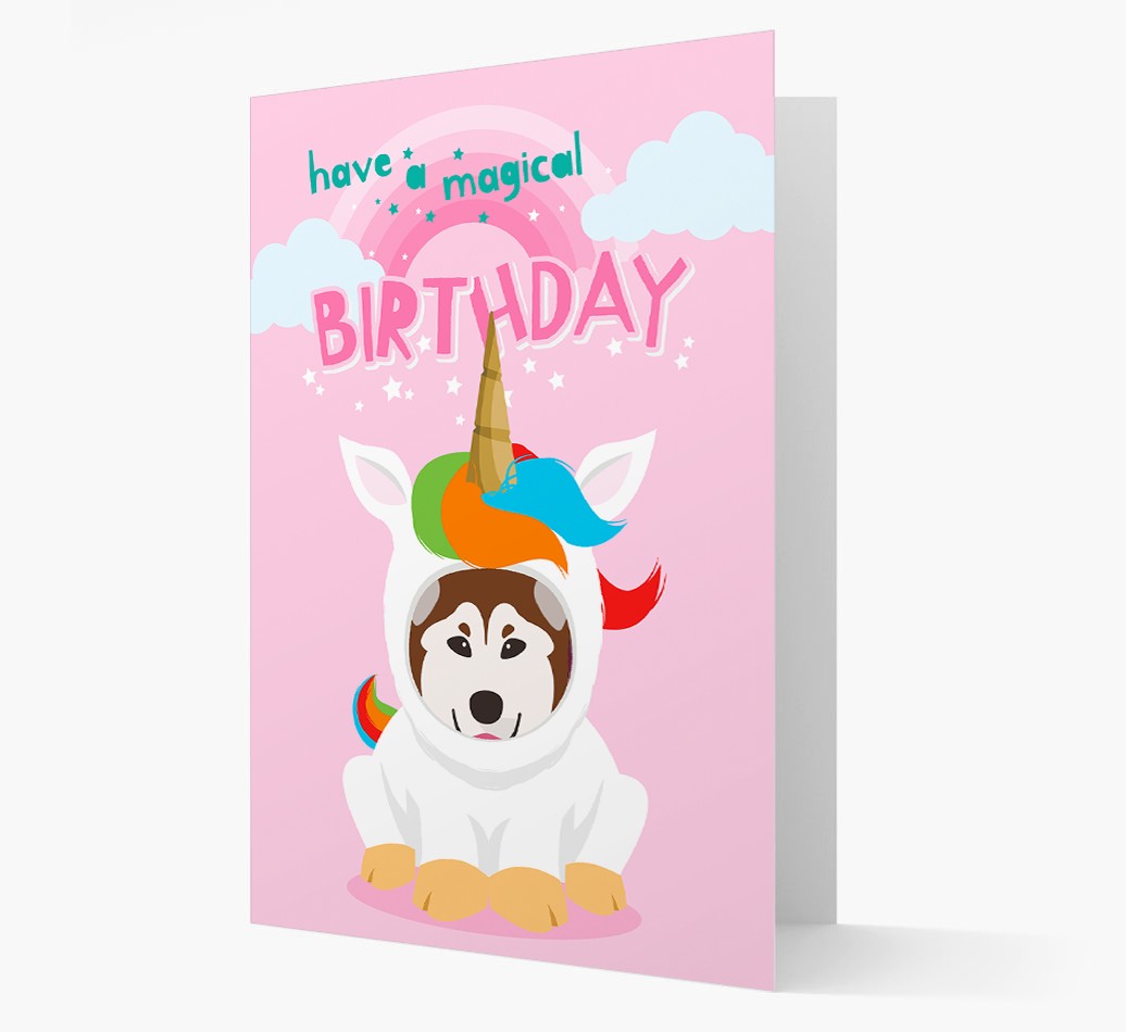 Magical Birthday Unicorn: Personalized {breedFullName} Icon Card