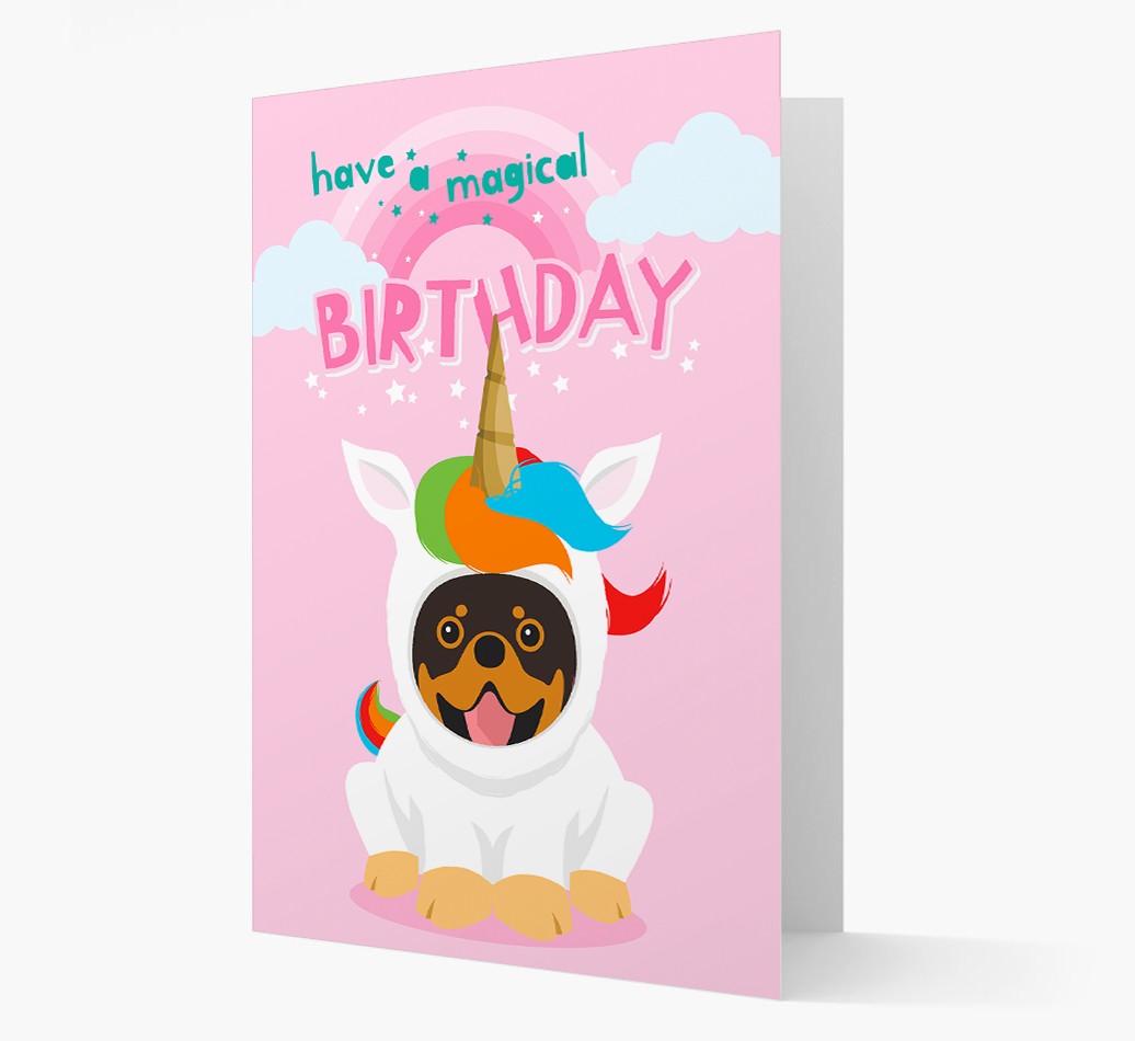 Magical Birthday Unicorn: Personalized {breedFullName} Icon Card