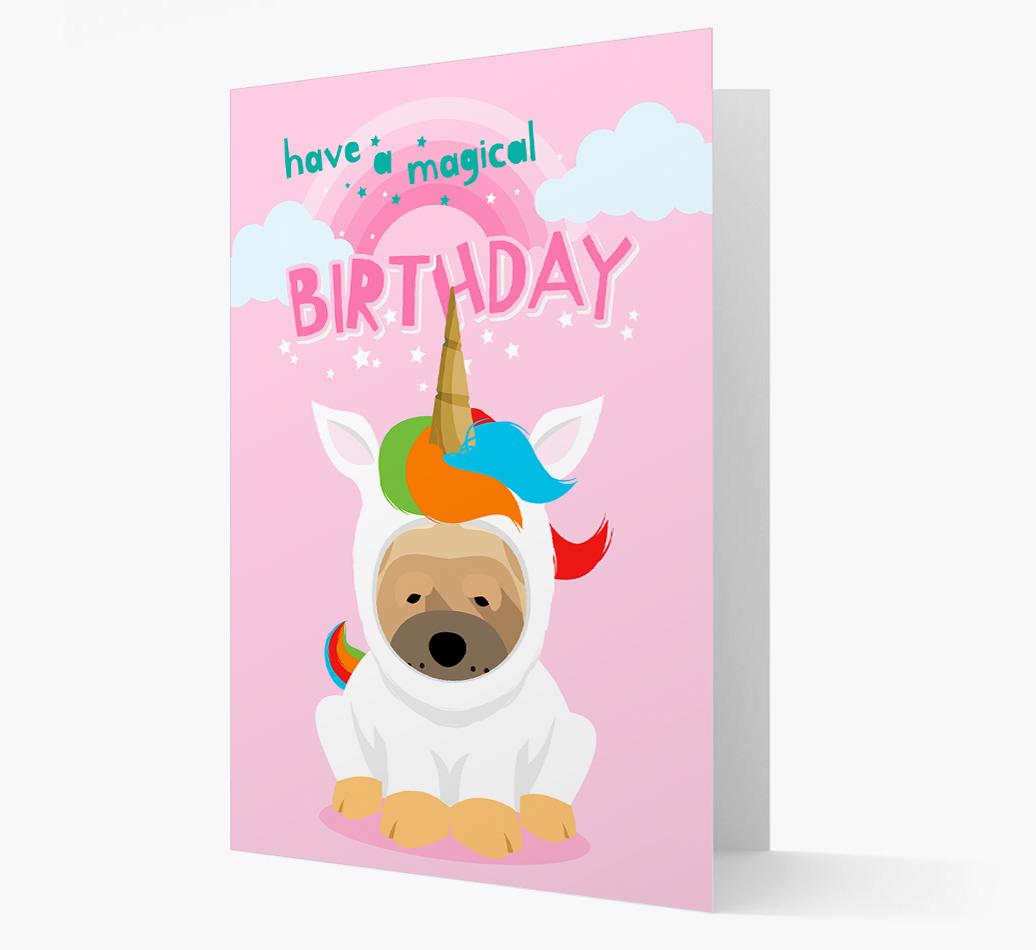 Magical Birthday Unicorn: Personalized {breedFullName} Icon Card