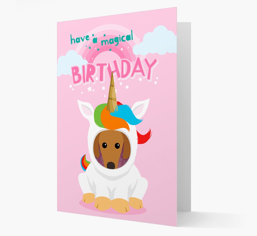 Magical Birthday Unicorn: Personalized {breedFullName} Icon Card