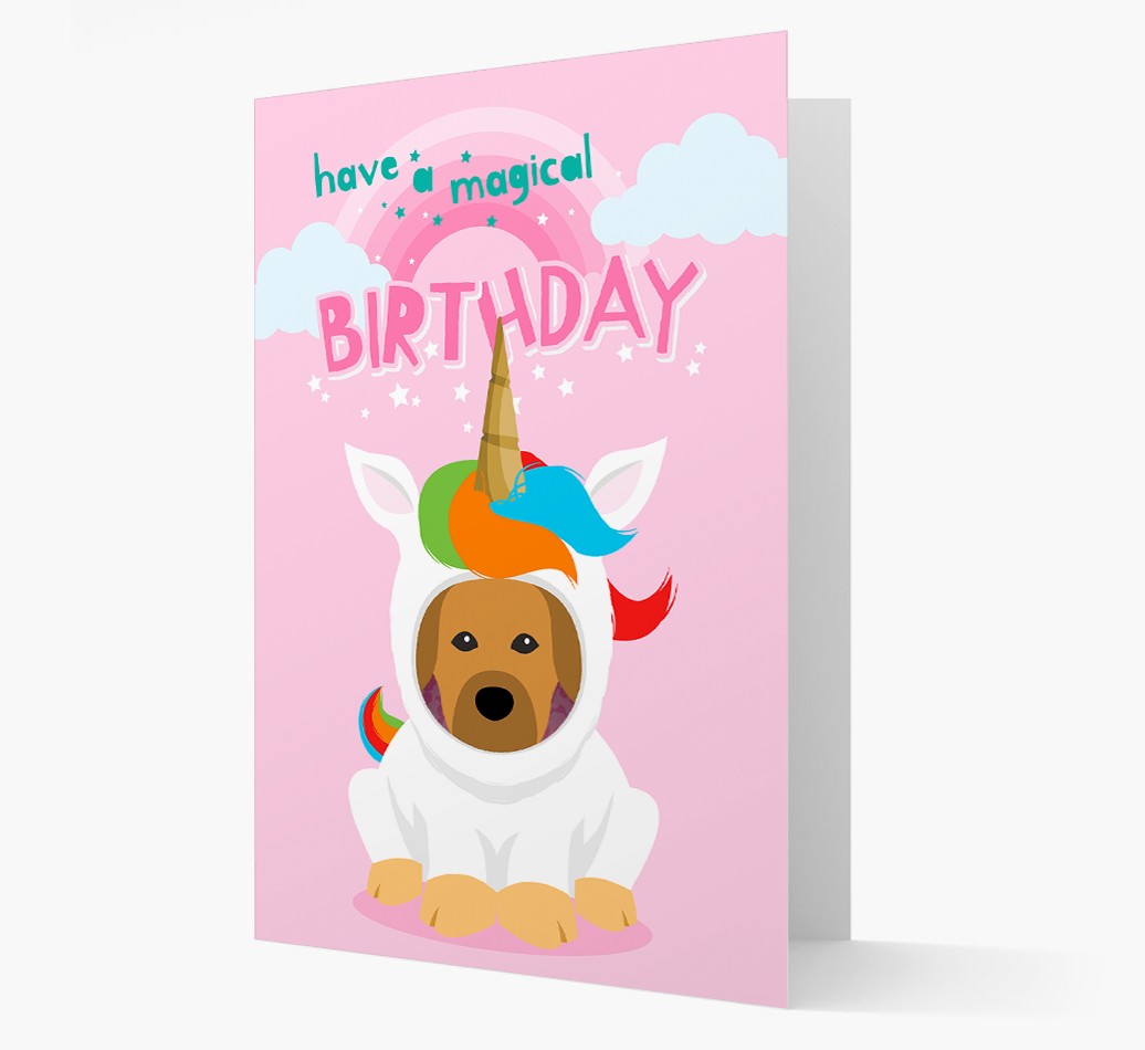 Magical Birthday Unicorn: Personalized {breedFullName} Icon Card