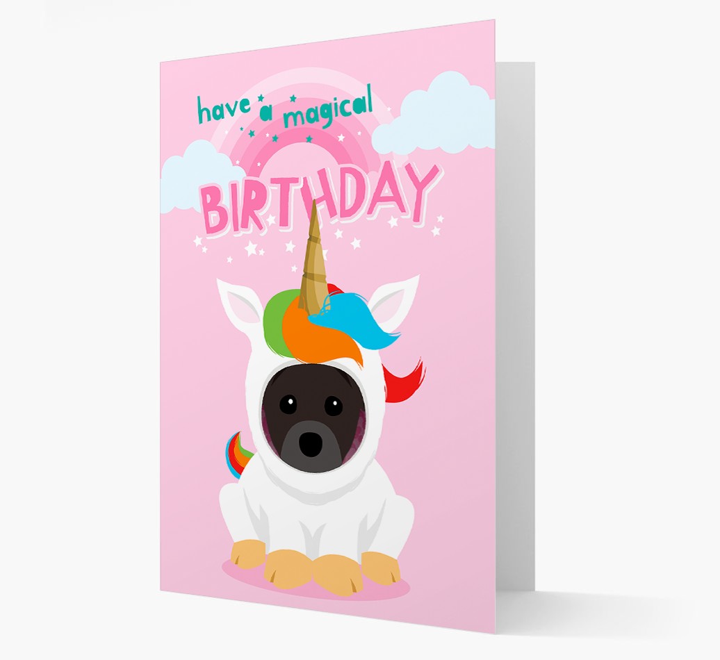 Magical Birthday Unicorn: Personalized {breedFullName} Icon Card