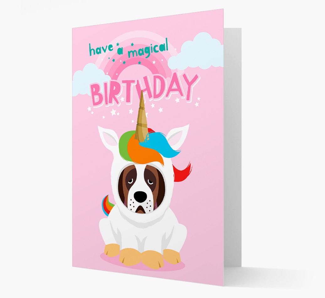 Magical Birthday Unicorn: Personalized {breedFullName} Icon Card