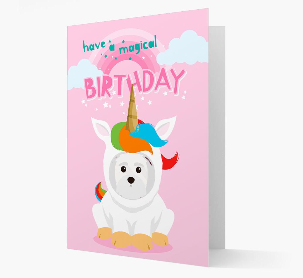Magical Birthday Unicorn: Personalized {breedFullName} Icon Card
