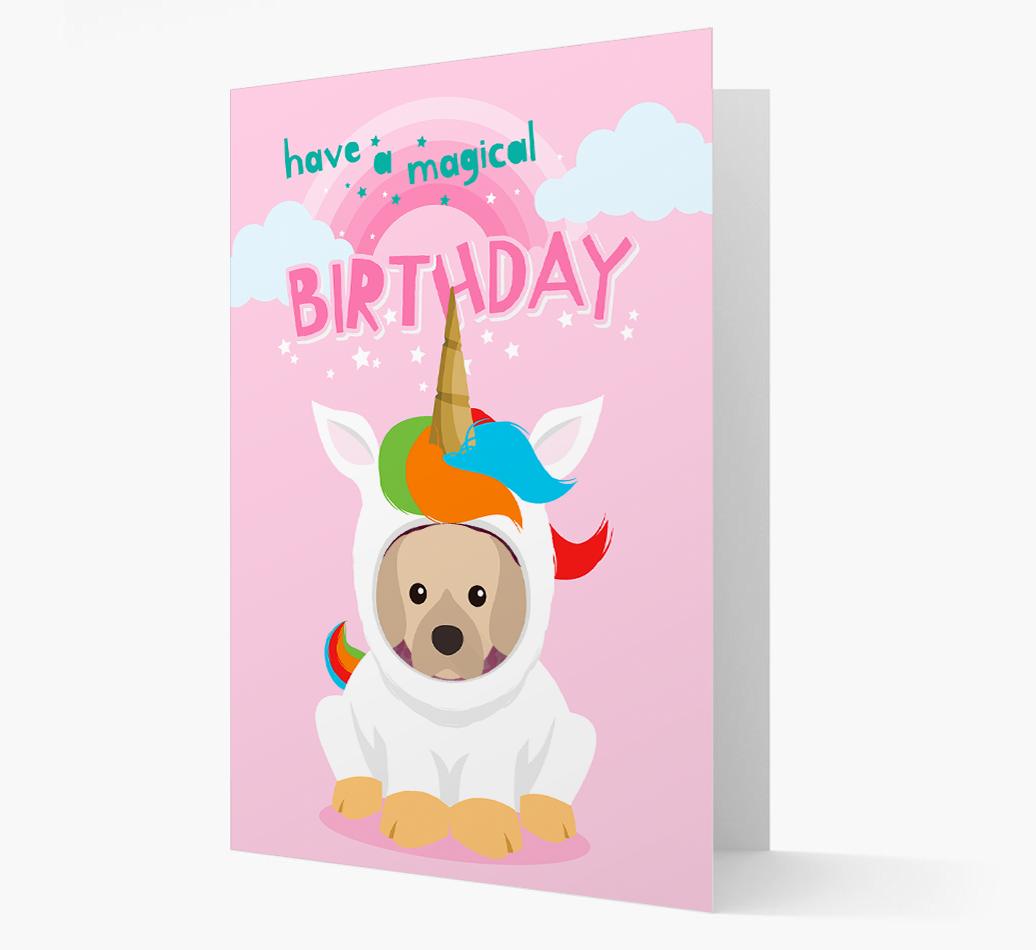 Magical Birthday Unicorn: Personalized {breedFullName} Icon Card