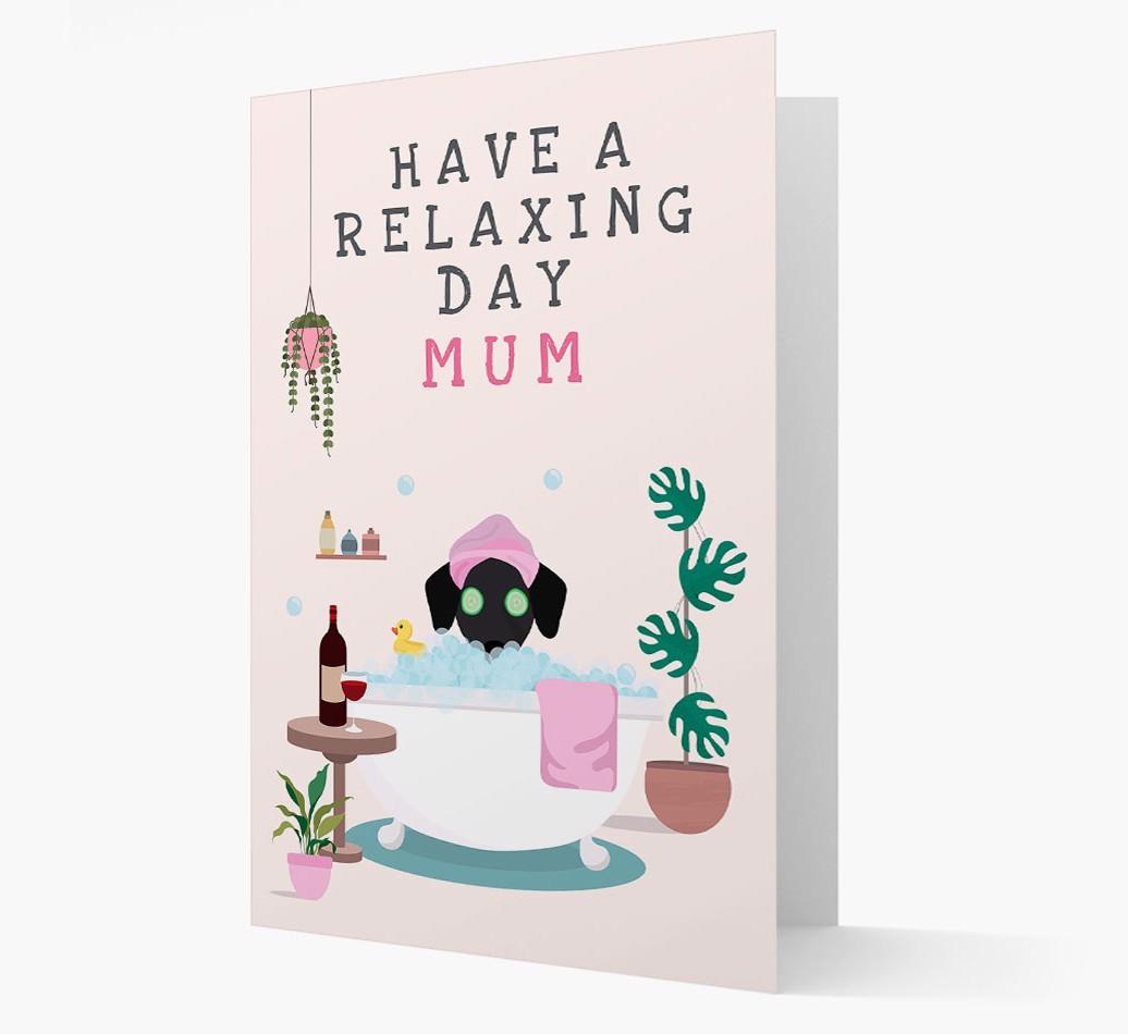 Relaxing Day: Personalised Card with {breedFullName} Icon