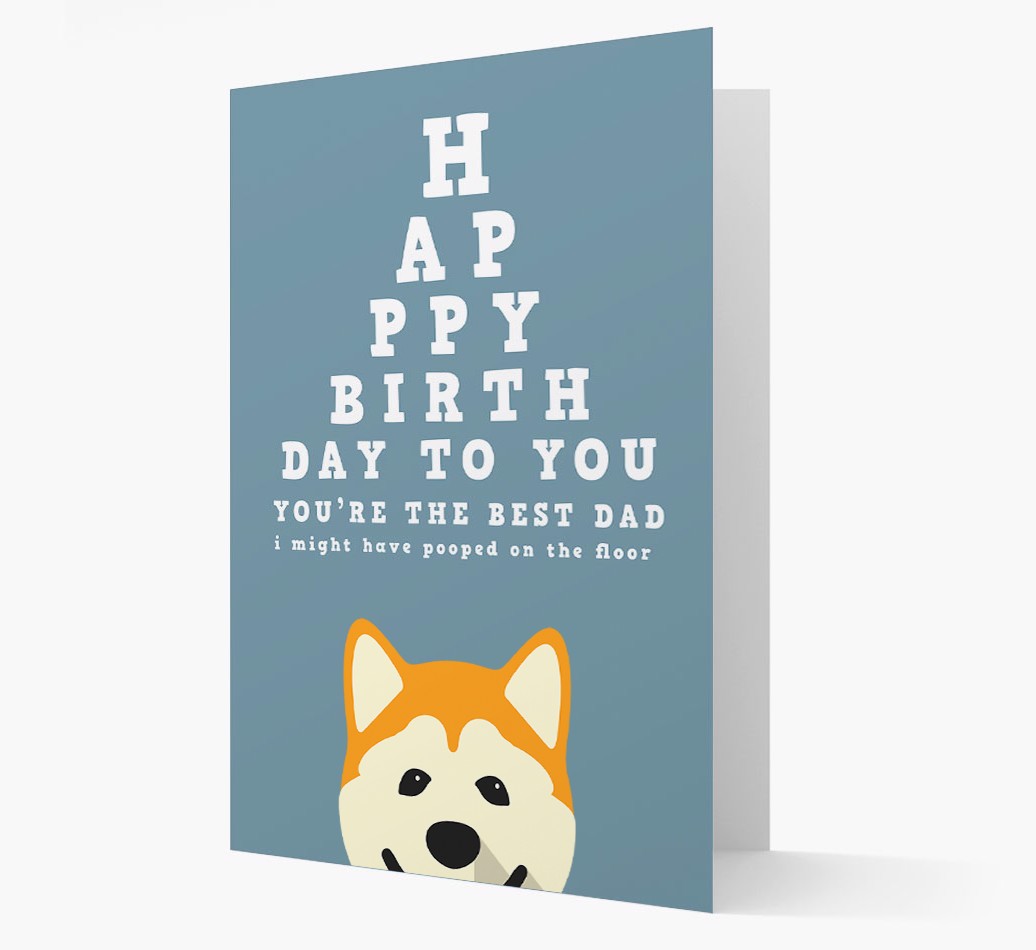 Happy Birthday Dad: Personalised Card with {breedFullName} Icon