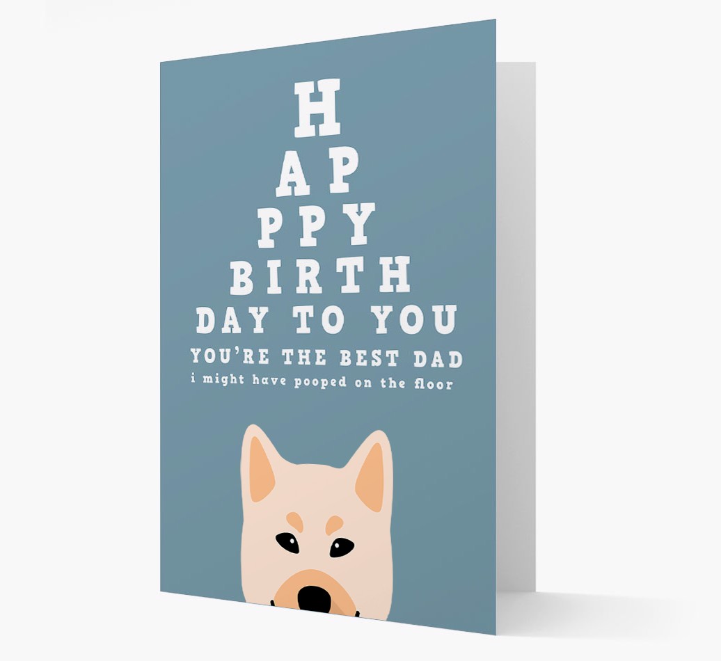 Happy Birthday Dad: Personalised Card with {breedFullName} Icon