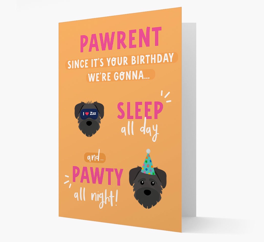 Sleep All Day, Pawty All Night: Personalized Card with {breedFullName} Icon