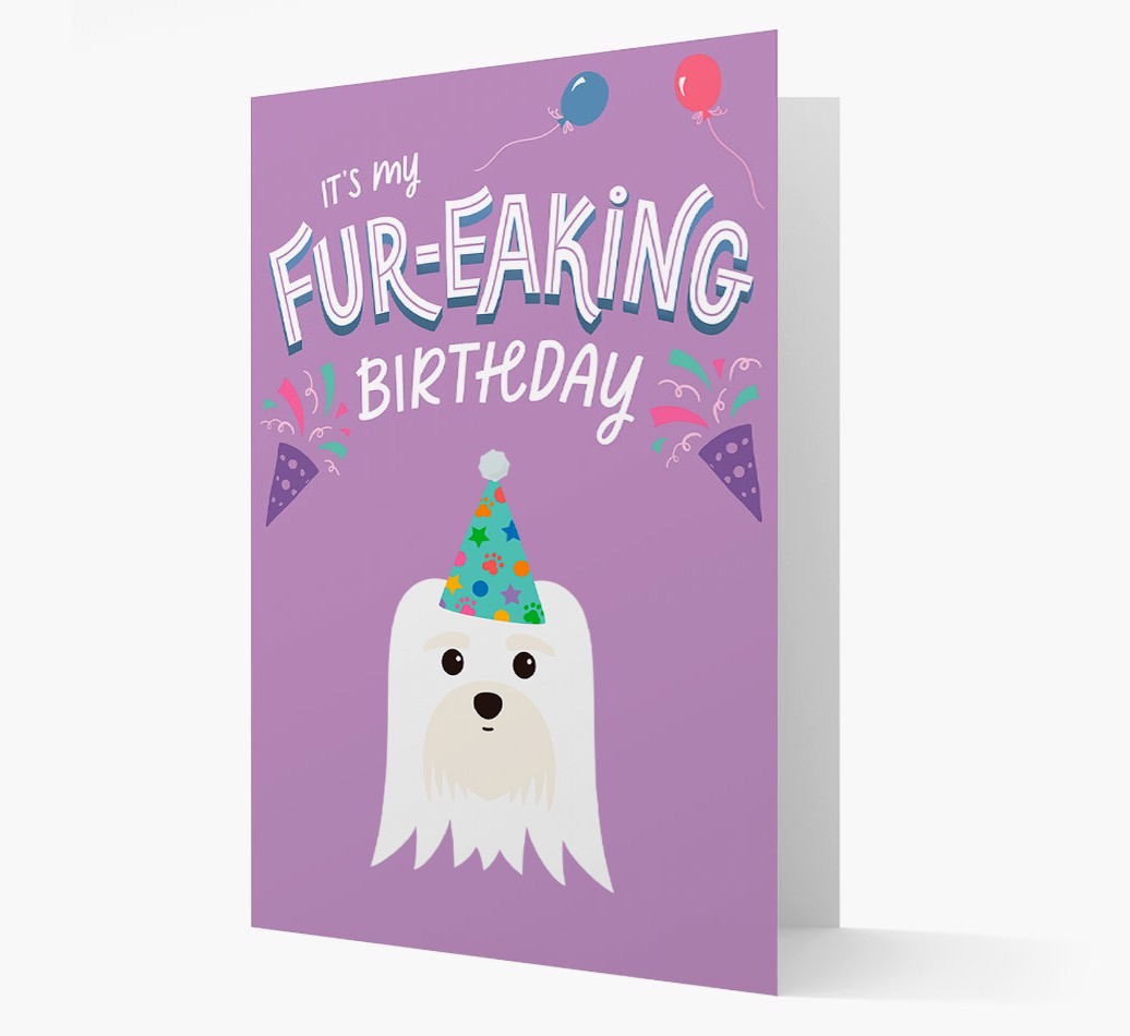 'It's My Fur-eaking Birthday': Personalized {breedFullName} Card