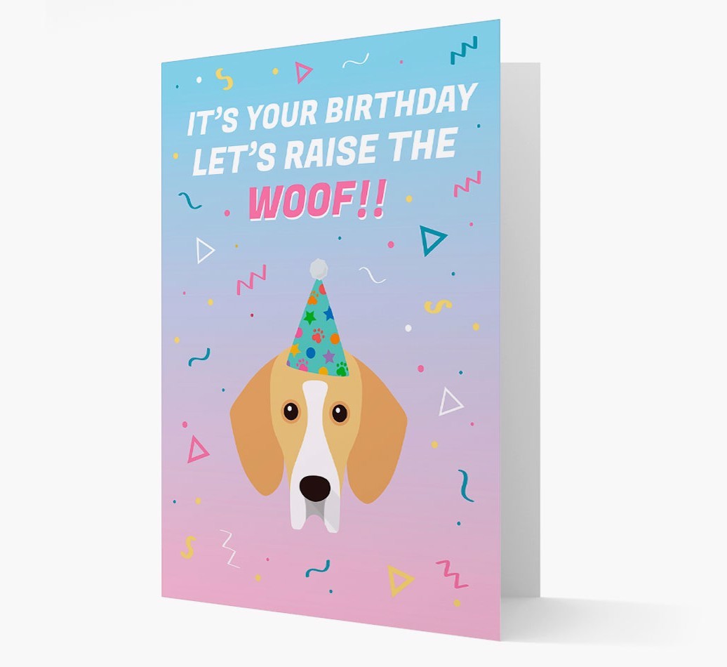 Raise The Woof: Personalized Card with {breedFullName} Icon
