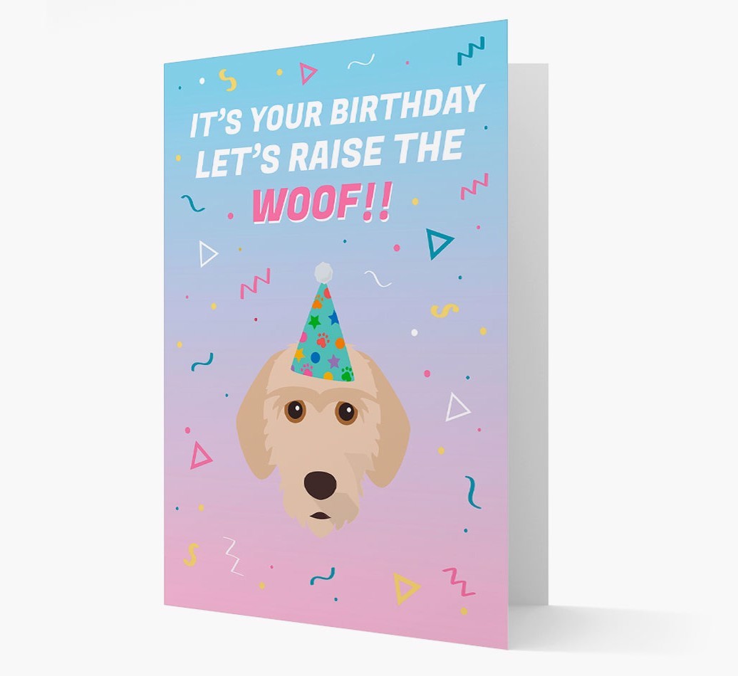Raise The Woof: Personalised Card with {breedFullName} Icon