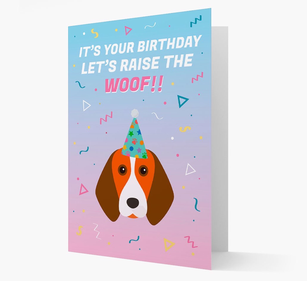 Raise The Woof: Personalised Card with {breedFullName} Icon