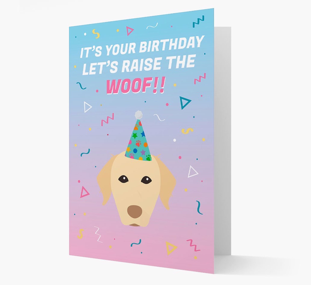 Raise The Woof: Personalised Card with {breedFullName} Icon
