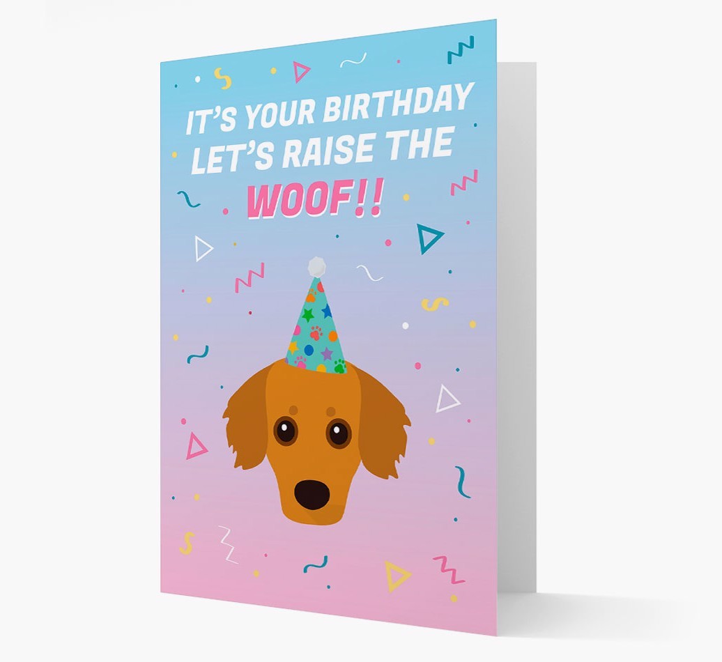 Raise The Woof: Personalised Card with {breedFullName} Icon
