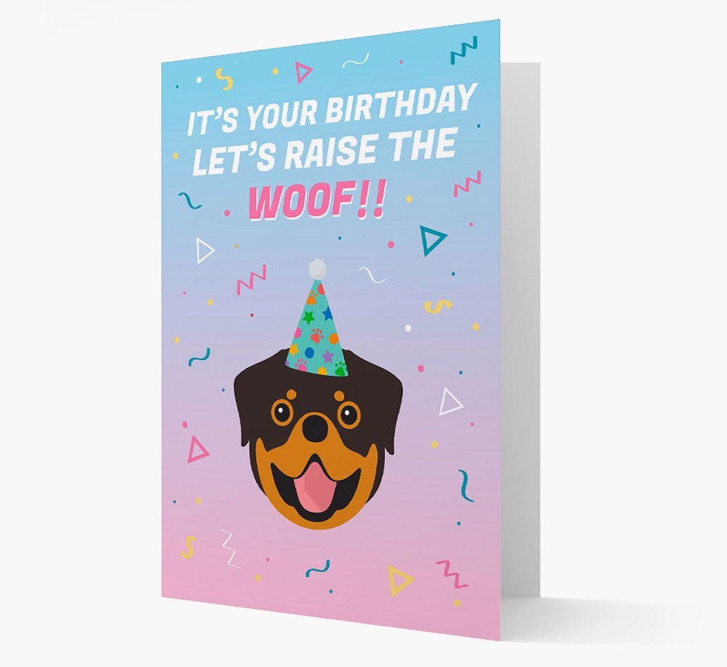 Raise The Woof: Personalized Card with {breedFullName} Icon