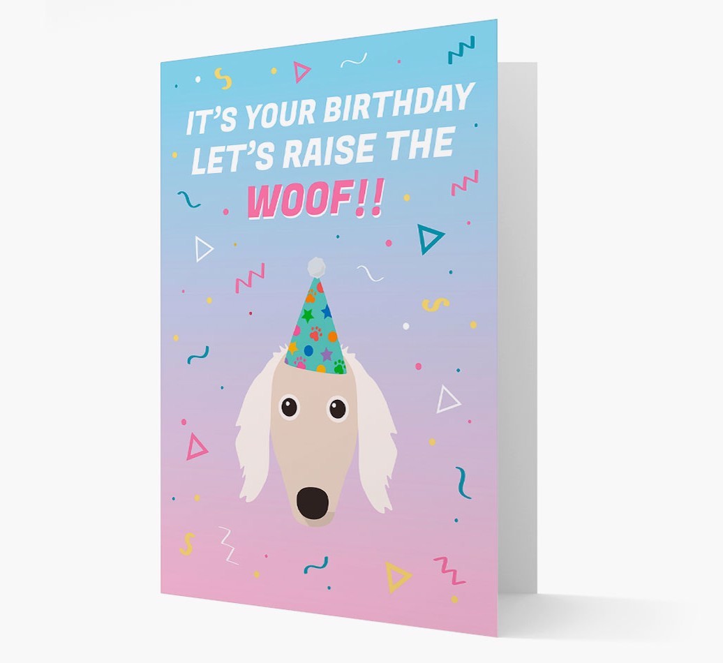 Raise The Woof: Personalized Card with {breedFullName} Icon