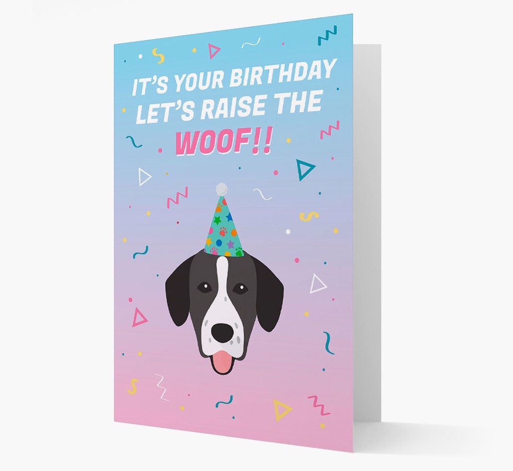 Raise The Woof: Personalised Card with {breedFullName} Icon