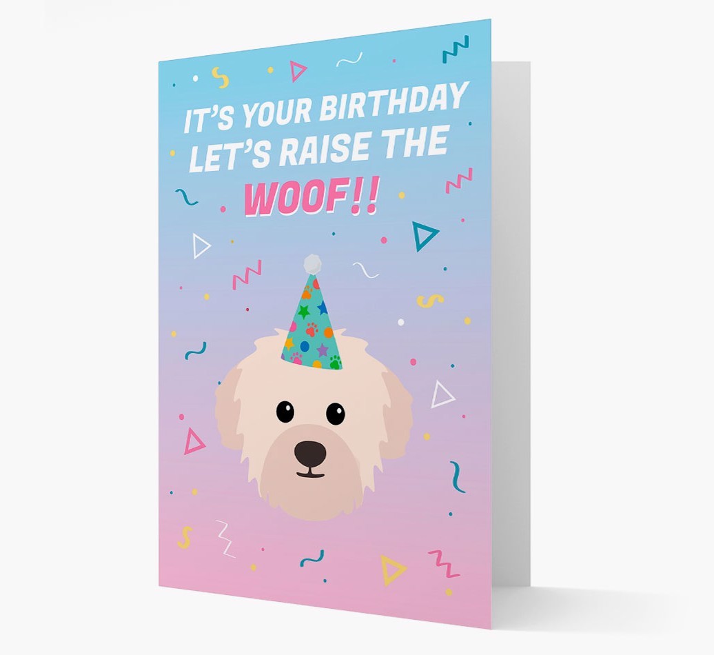 Raise The Woof: Personalised Card with {breedFullName} Icon