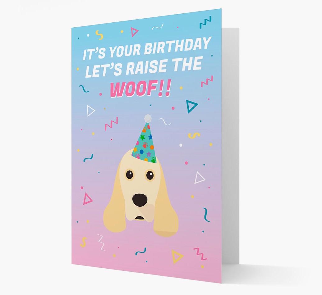 Raise The Woof: Personalized Card with {breedFullName} Icon