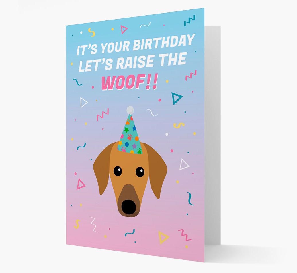 Raise The Woof: Personalized Card with {breedFullName} Icon