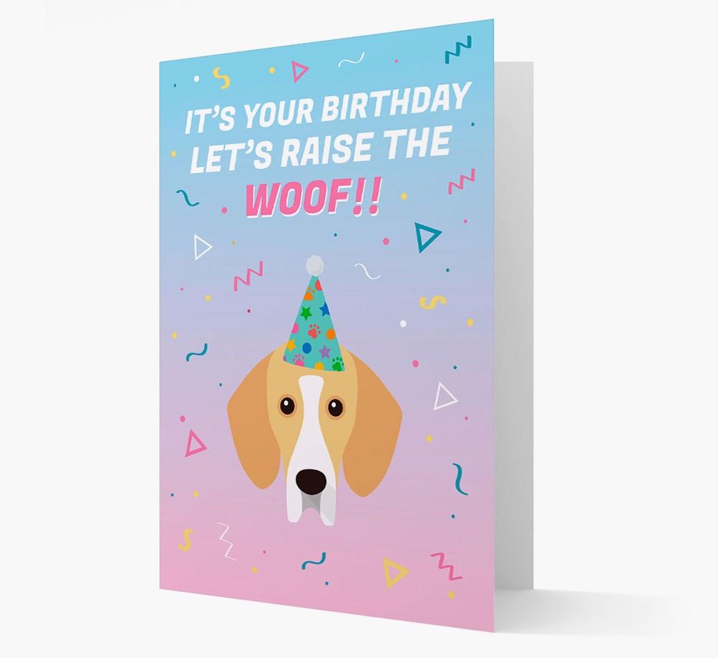 Raise The Woof: Personalized Card with {breedFullName} Icon
