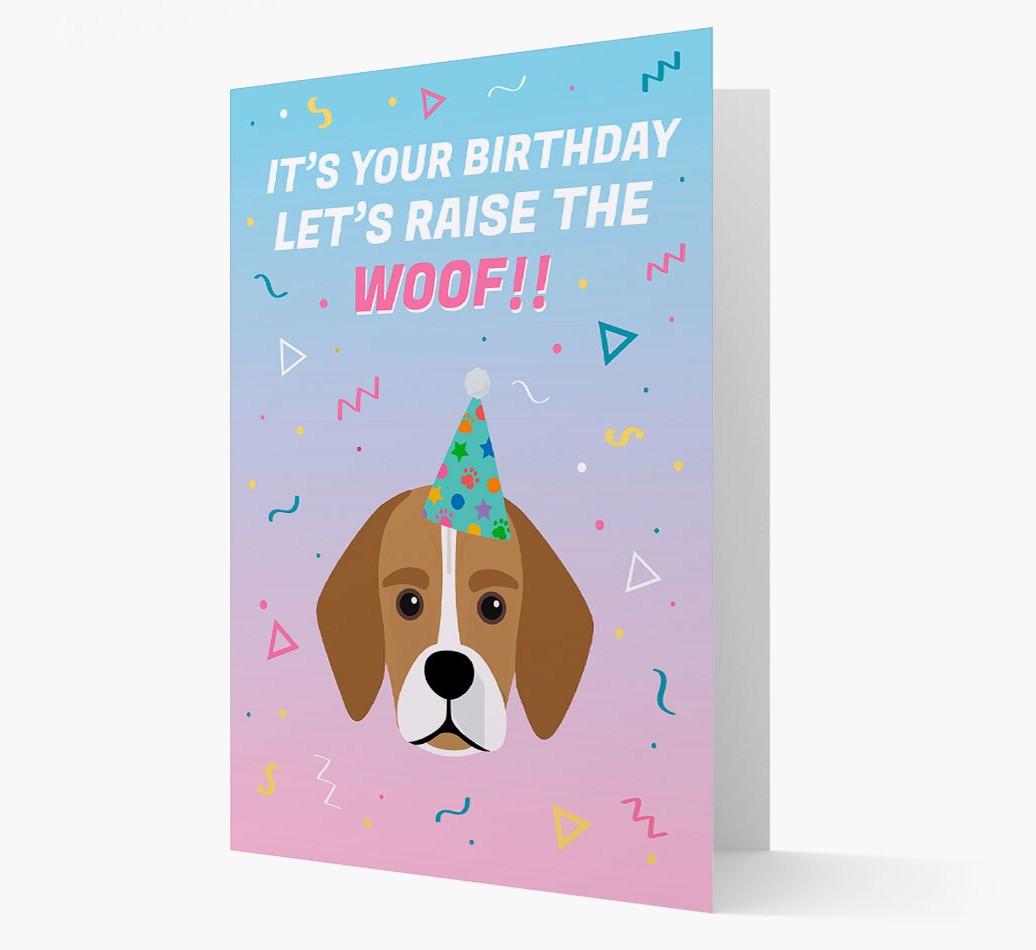 Raise The Woof: Personalized Card with {breedFullName} Icon