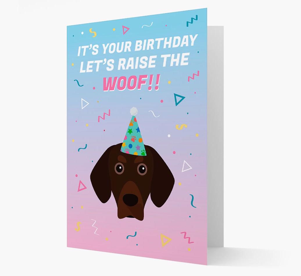 Raise The Woof: Personalized Card with {breedFullName} Icon