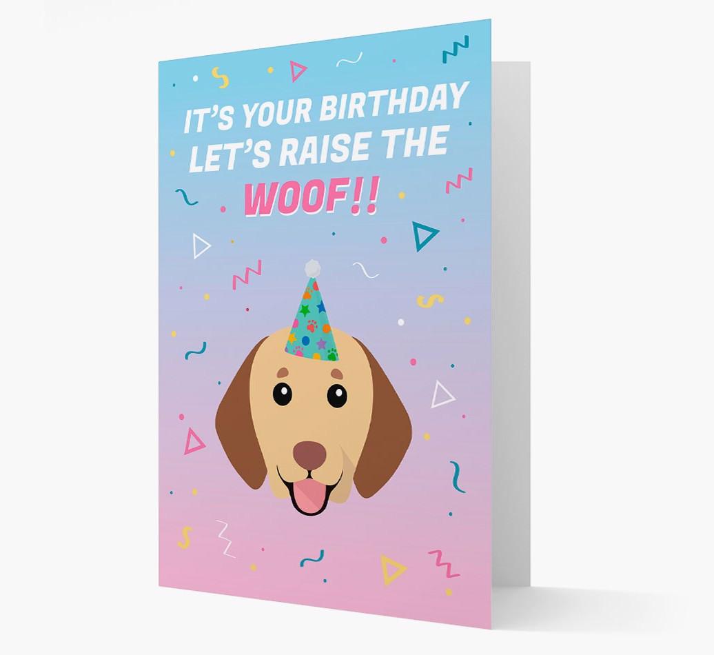 Raise The Woof: Personalized Card with {breedFullName} Icon