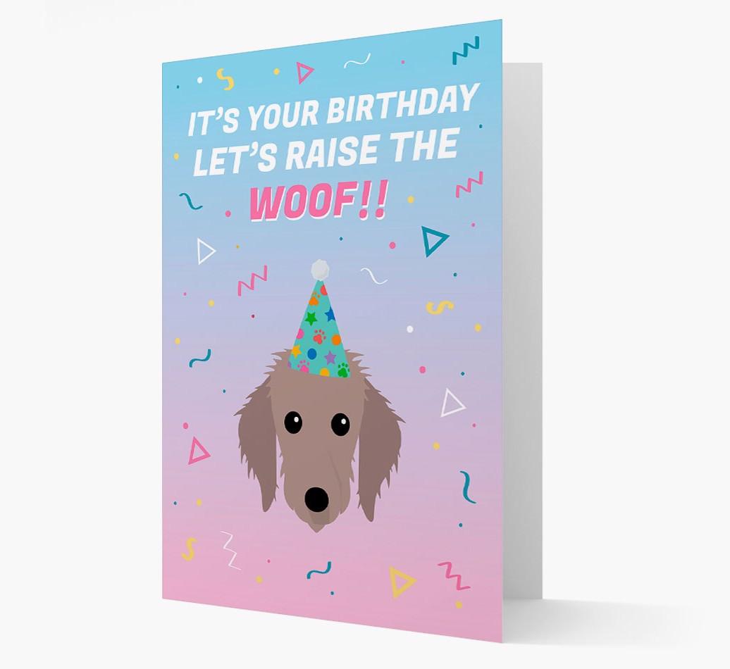 Raise The Woof: Personalized Card with {breedFullName} Icon
