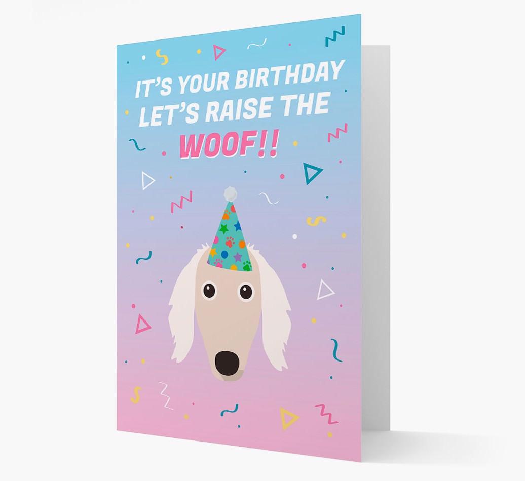 Raise The Woof: Personalized Card with {breedFullName} Icon
