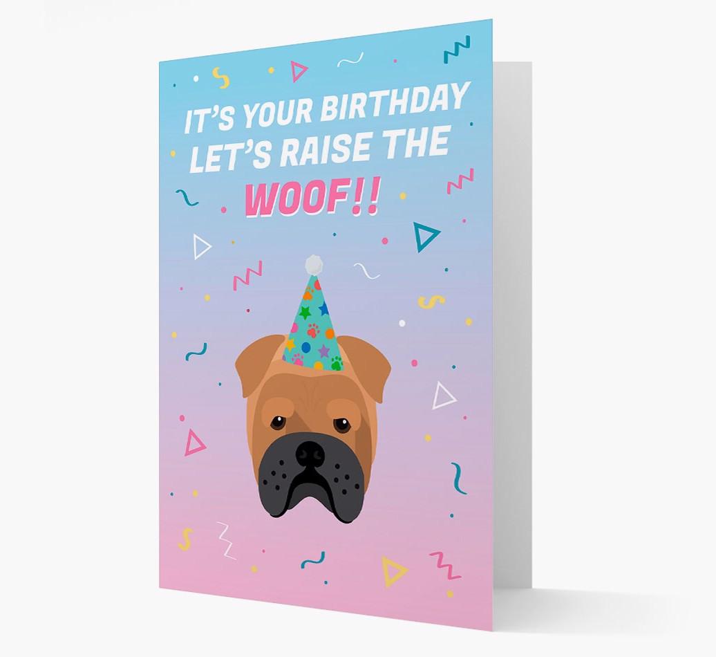 Raise The Woof: Personalized Card with {breedFullName} Icon