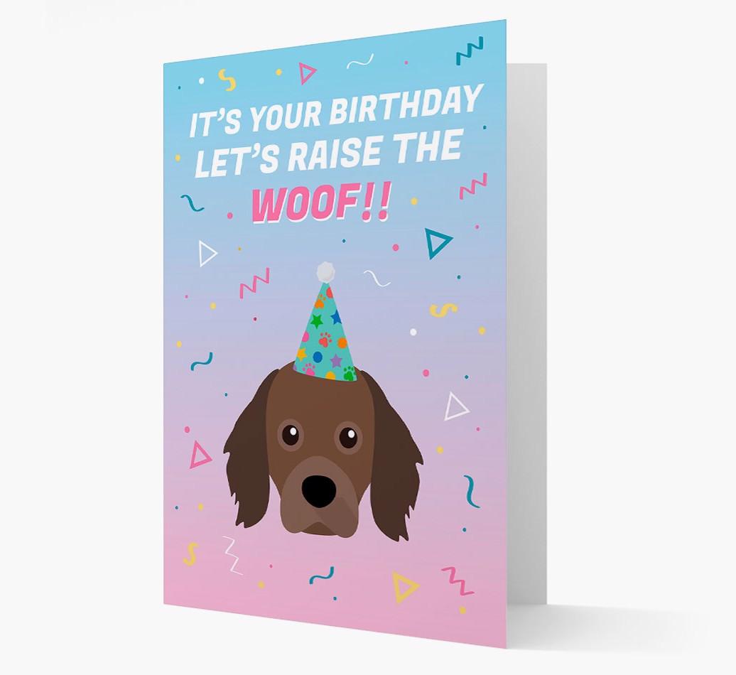 Raise The Woof: Personalized Card with {breedFullName} Icon