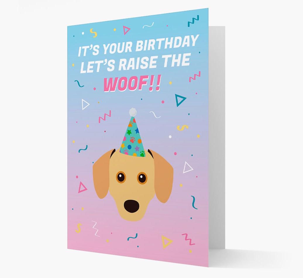 Raise The Woof: Personalized Card with {breedFullName} Icon
