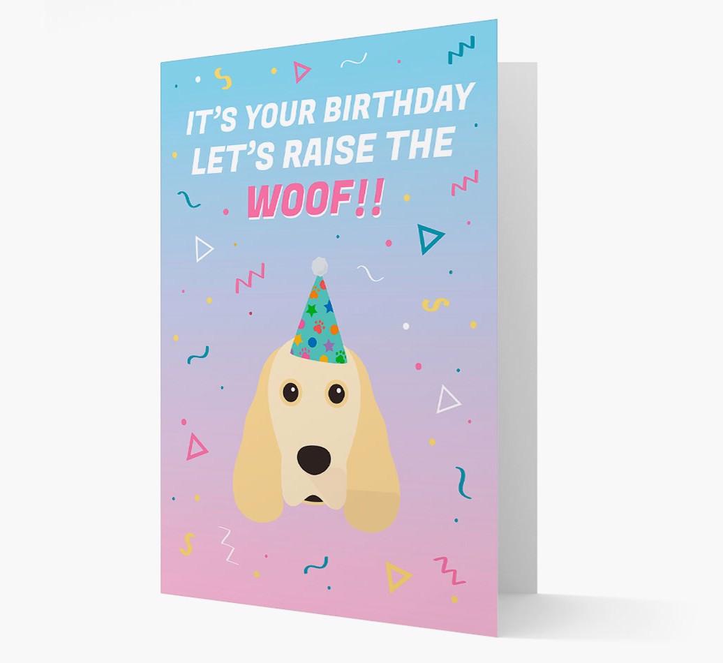Raise The Woof: Personalized Card with {breedFullName} Icon