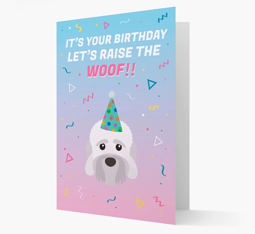 Raise The Woof: Personalized Card with {breedFullName} Icon