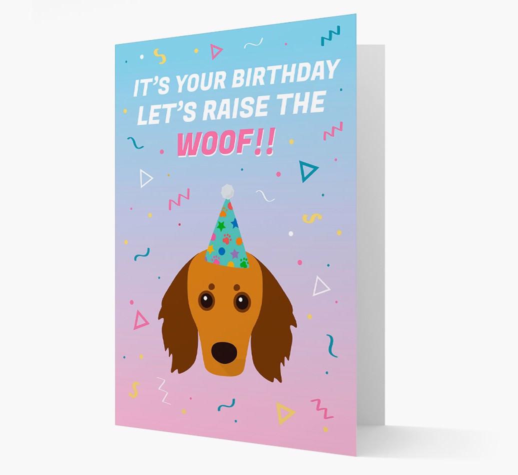 Raise The Woof: Personalized Card with {breedFullName} Icon