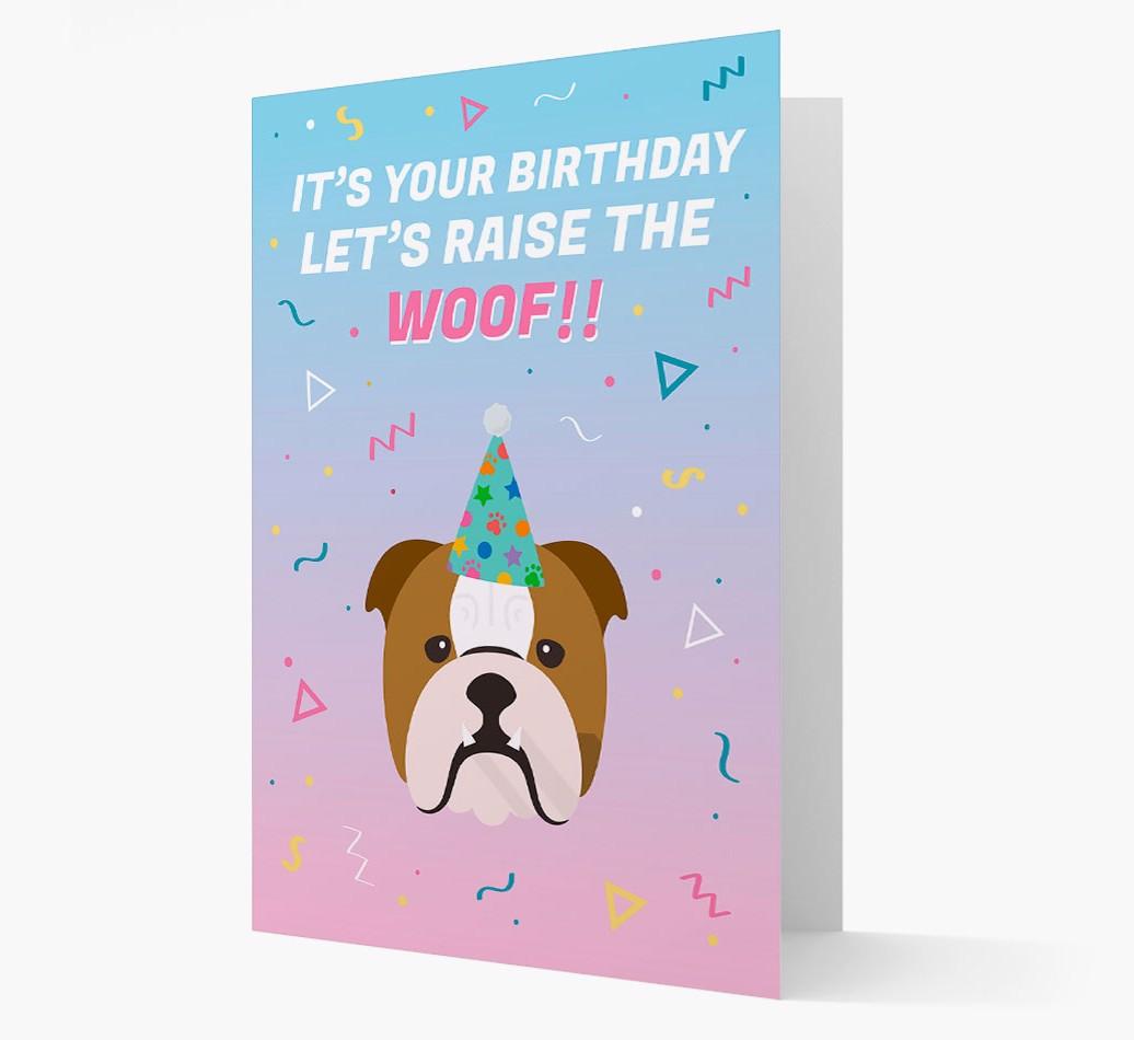 Raise The Woof: Personalised Card with {breedFullName} Icon