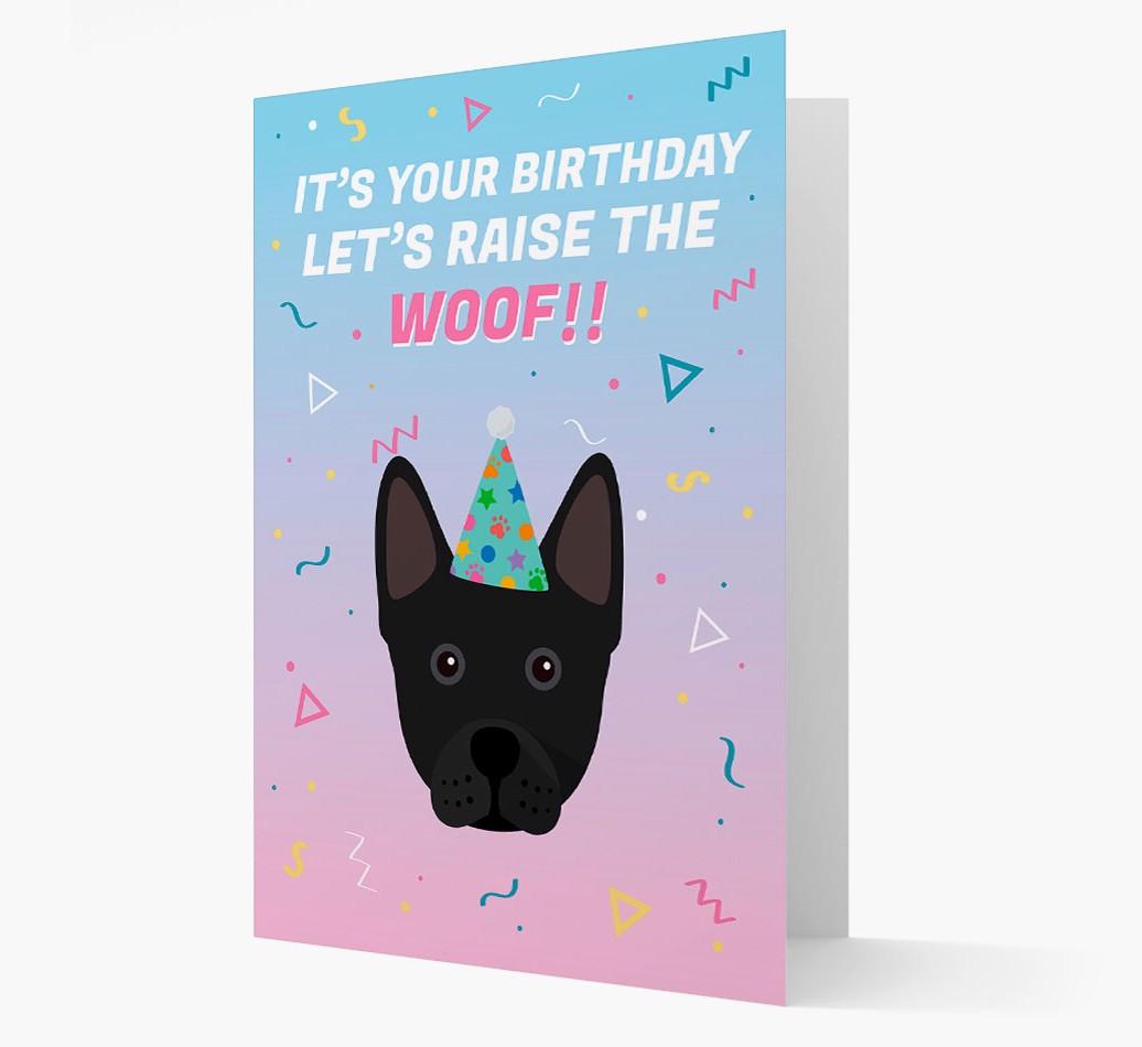 Raise The Woof: Personalized Card with {breedFullName} Icon