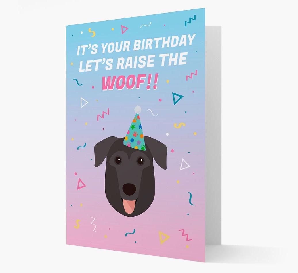 Raise The Woof: Personalized Card with {breedFullName} Icon