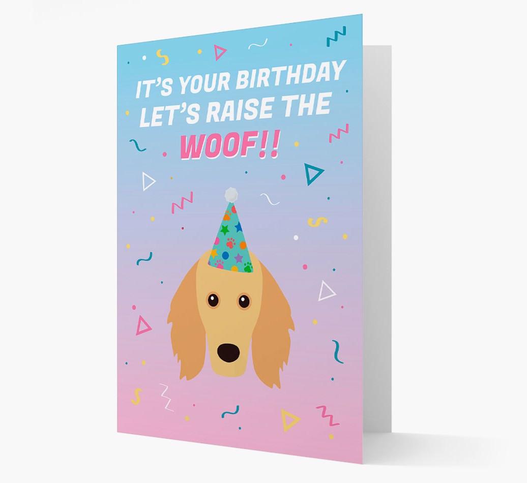 Raise The Woof: Personalized Card with {breedFullName} Icon